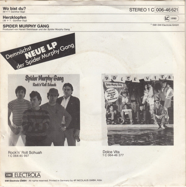 Spider Murphy Gang : Wo Bist Du? (7", Single)