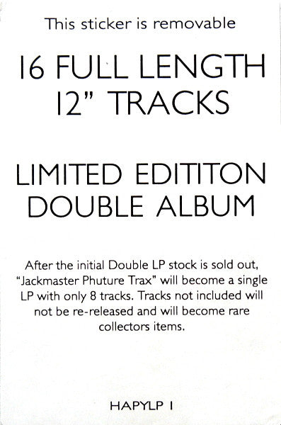 Various : Jackmaster Phuture Trax (2xLP, Comp, Ltd)