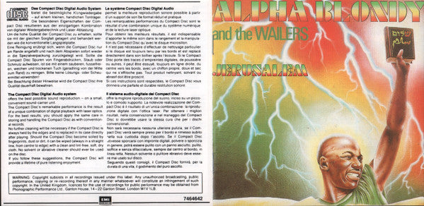 Alpha Blondy And The Wailers : Jérusalem (CD, Album, RE)