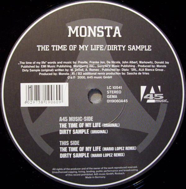 Monsta : The Time Of My Life / Dirty Sample (12")