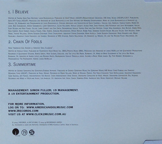 Fantasia (4) : I Believe (CD, Single)