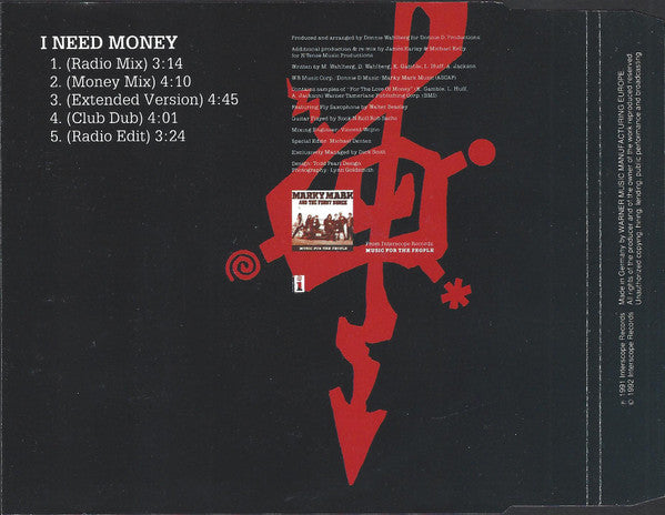 Marky Mark & The Funky Bunch : I Need Money (CD, Maxi)