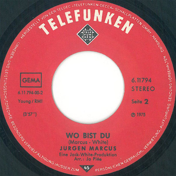 Jürgen Marcus : Komm Mit - Auf Die Sonnenseite Der Straße (7", Single)