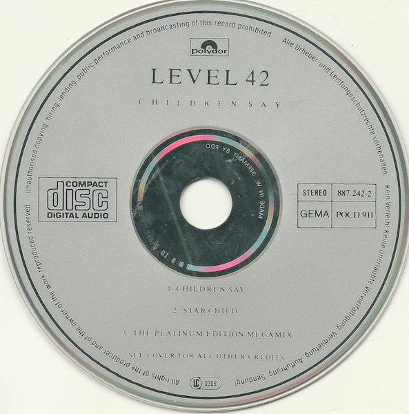 Level 42 : Children Say (CD, Single)
