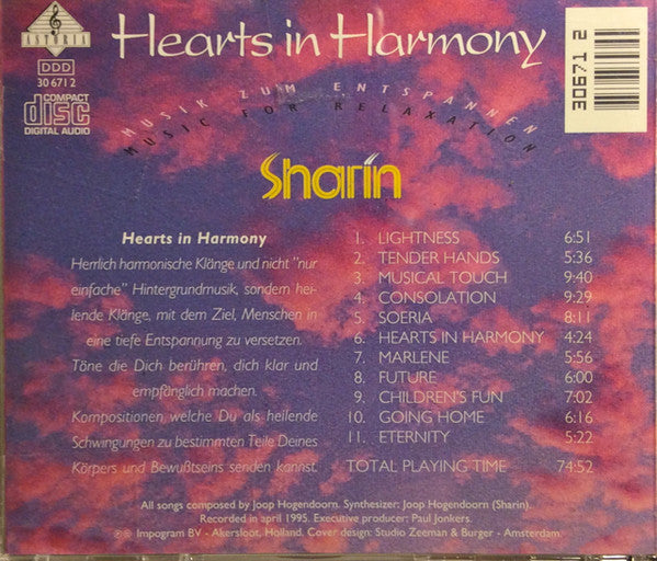 Sharin (3) : Hearts In Harmony (CD, Club)