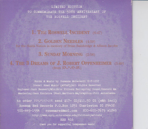 Suzanne McDermott : The Roswell Incident (CD, EP)