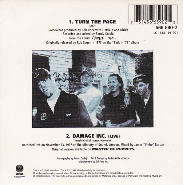 Metallica : Turn The Page (CD, Single, Car)