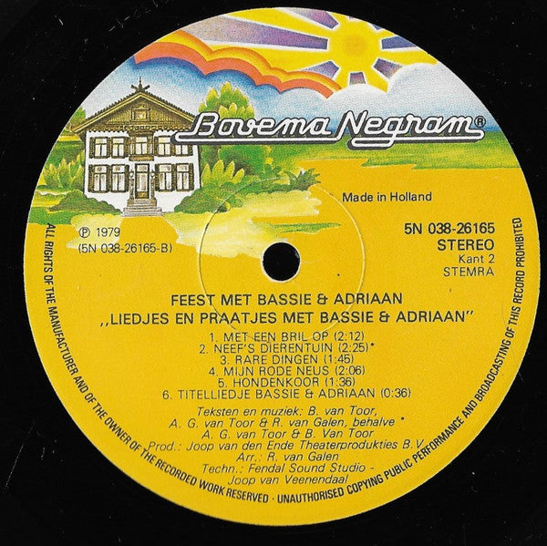 Bassie & Adriaan : Feest Met Bassie & Adriaan (LP)