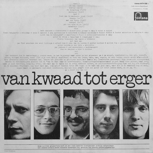 Bots : Van Kwaad Tot Erger (LP, Album)