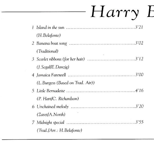 Harry Belafonte : Island In The Sun His Greatest Hits (CD, Comp)