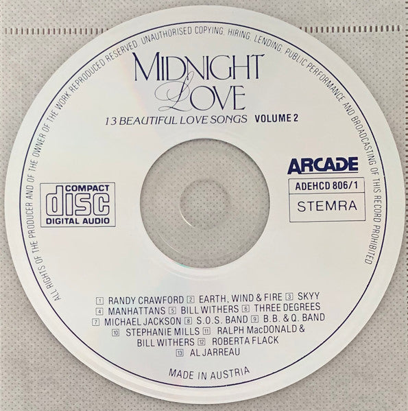 Various : Midnight Love (13 Beautiful Love Songs)  Volume 2 (CD, Comp)