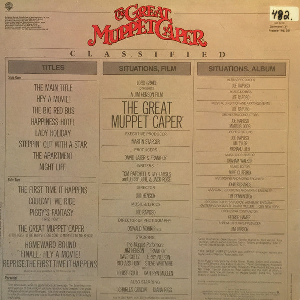 The Muppets : The Great Muppet Caper: An Original Soundtrack Recording (LP, Album)
