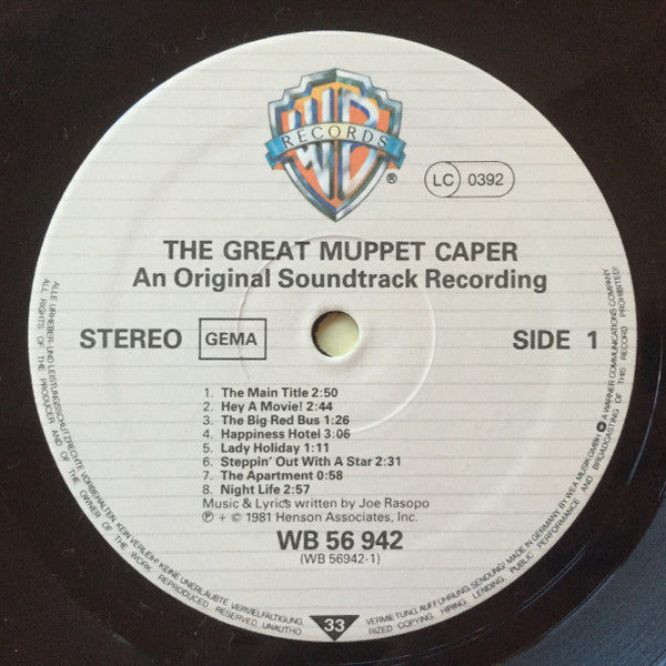 The Muppets : The Great Muppet Caper: An Original Soundtrack Recording (LP, Album)