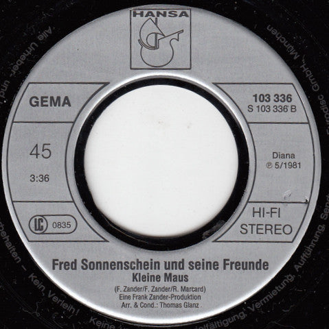 Fred Sonnenschein Und Seine Freunde : Ja, Wenn Wir Alle Englein Wären (Dance Little Bird) (7", Single)