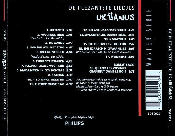 Urbanus : De Plezantste Liedjes (CD, Comp)