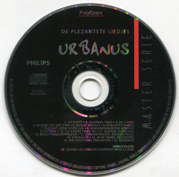 Urbanus : De Plezantste Liedjes (CD, Comp)