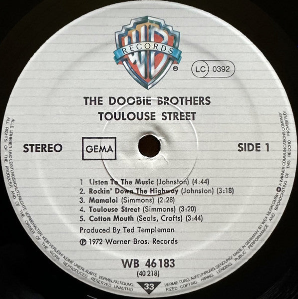 The Doobie Brothers : Toulouse Street (LP, RE, Gat)