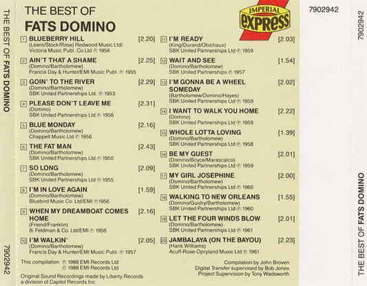 Fats Domino : The Best Of Fats Domino (CD, Comp)
