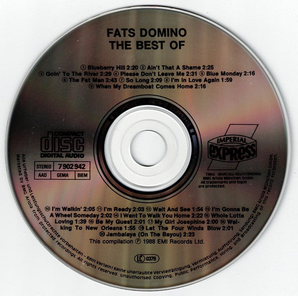 Fats Domino : The Best Of Fats Domino (CD, Comp)