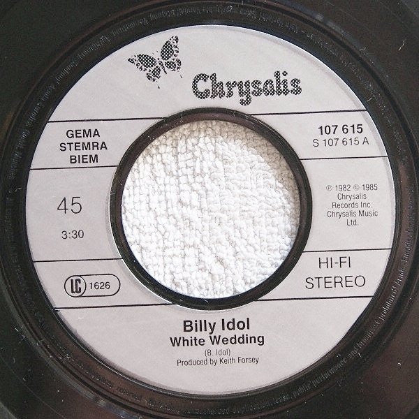 Billy Idol : White Wedding (7", Single)