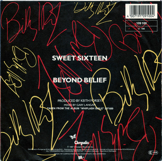 Billy Idol : Sweet Sixteen (7", Single)