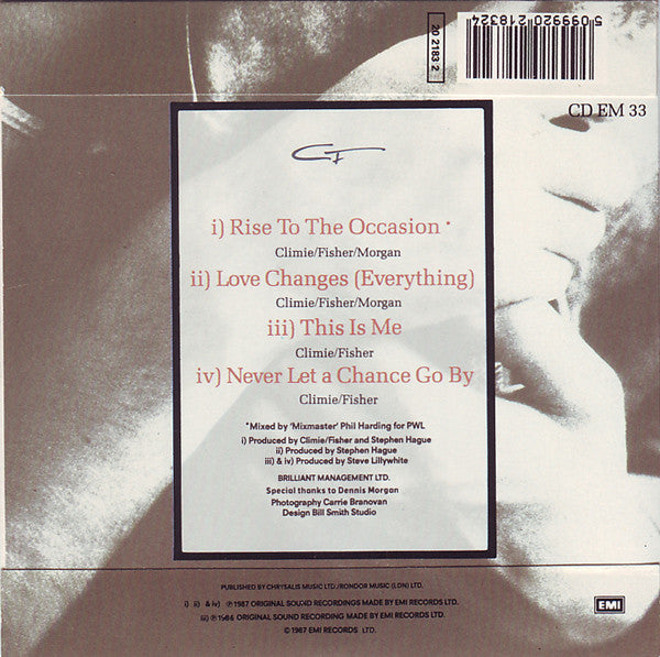 Climie Fisher : Rise To The Occasion (CD, Maxi)