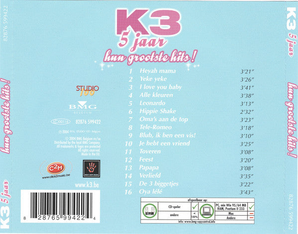 K3 : 5 Jaar - Hun Grootste Hits ! (CD, Comp, Copy Prot.)