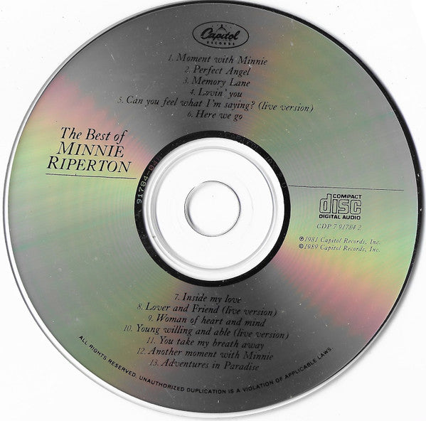 Minnie Riperton : The Best Of Minnie Riperton (CD, Comp)