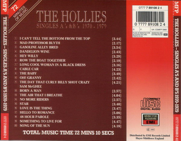 The Hollies : Singles A's & B's 1970 - 1979 (CD, Comp)