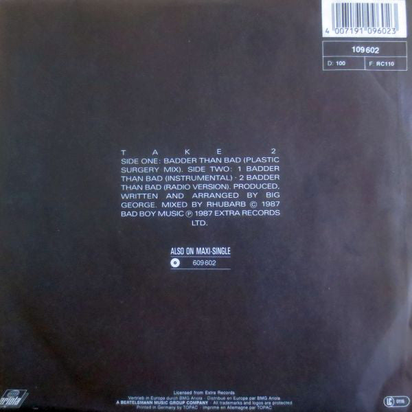 Take 2 : Badder Than Bad (7", Single)