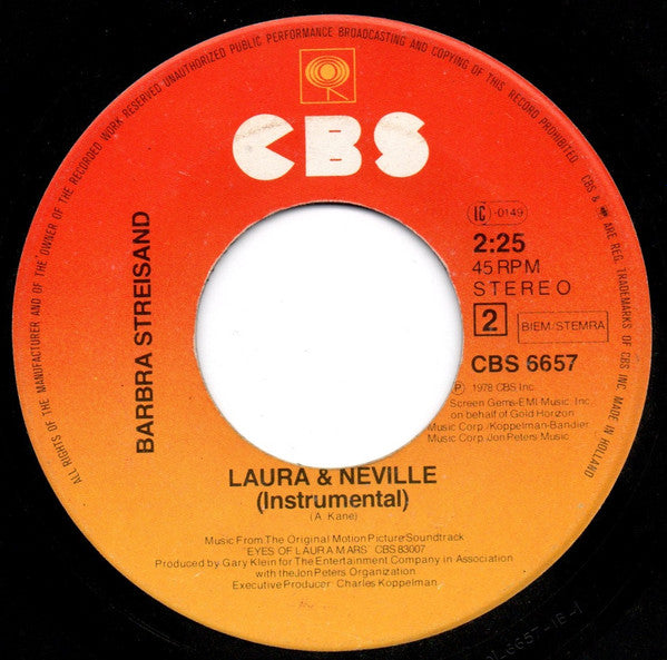 Barbra Streisand : Love Theme From "Eyes Of Laura Mars" (Prisoner) (7", Single)