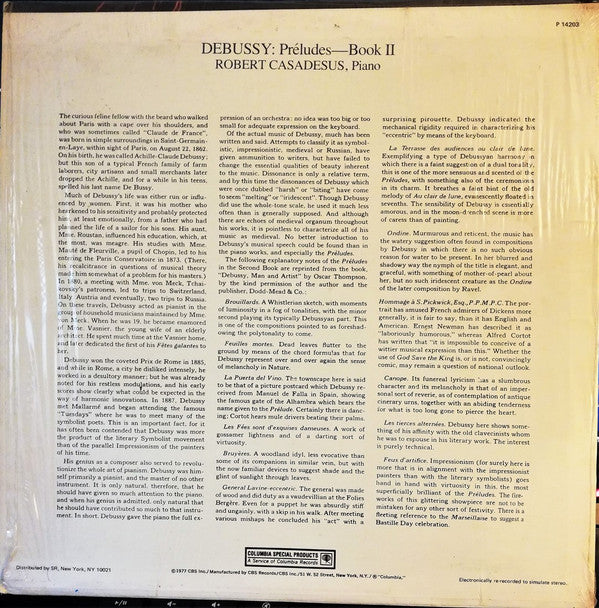 Robert Casadesus Piano, Claude Debussy : Preludes (Book 2) (LP, Album)