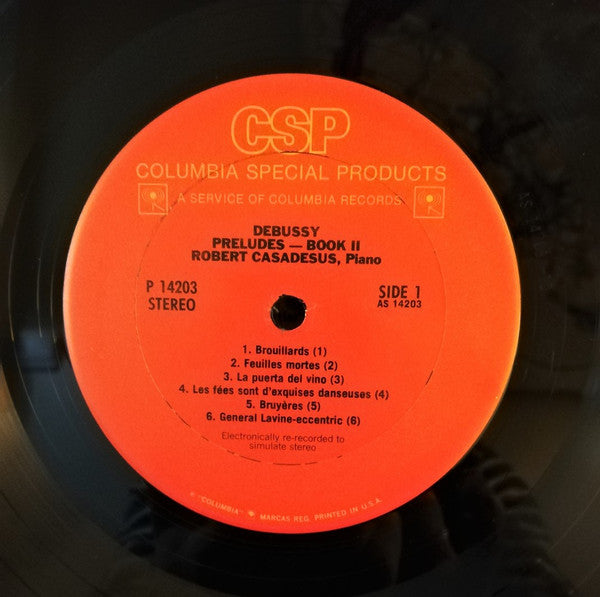 Robert Casadesus Piano, Claude Debussy : Preludes (Book 2) (LP, Album)