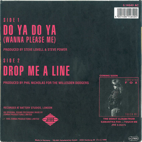 Samantha Fox : Do Ya Do Ya (Wanna Please Me) (7", Single)