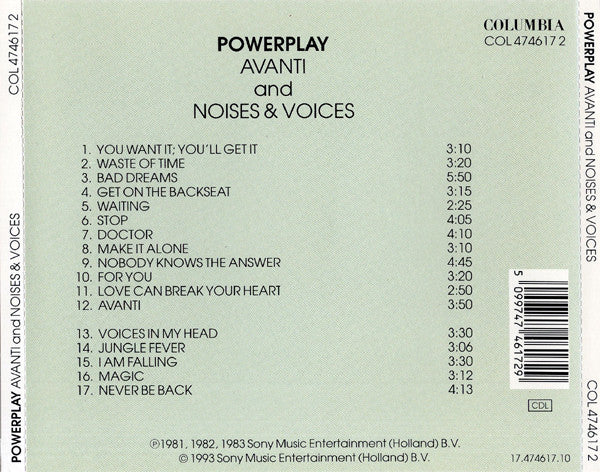 Powerplay (4) : Avanti And Noises & Voices (CD, Comp)