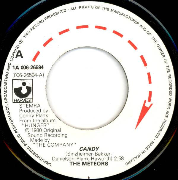 The Meteors : Candy (7", Single, Yel)