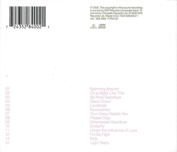 Kylie Minogue : Light Years (CD, Album)