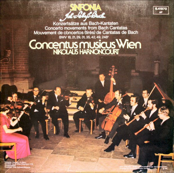 Johann Sebastian Bach - Nikolaus Harnoncourt, Concentus Musicus Wien : Sinfonia (LP, Album)