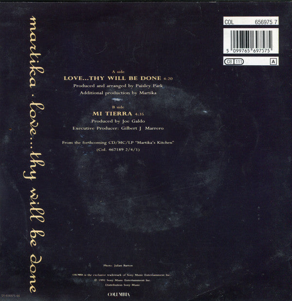 Martika : Love...Thy Will Be Done (7", Single)