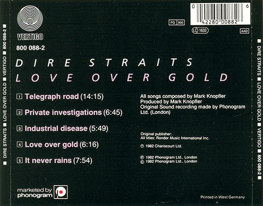 Dire Straits : Love Over Gold (CD, Album, RE, Red)