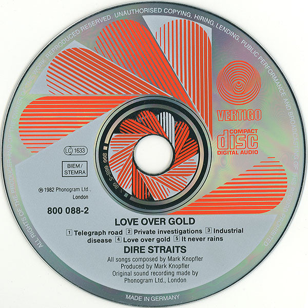 Dire Straits : Love Over Gold (CD, Album, RE, Red)