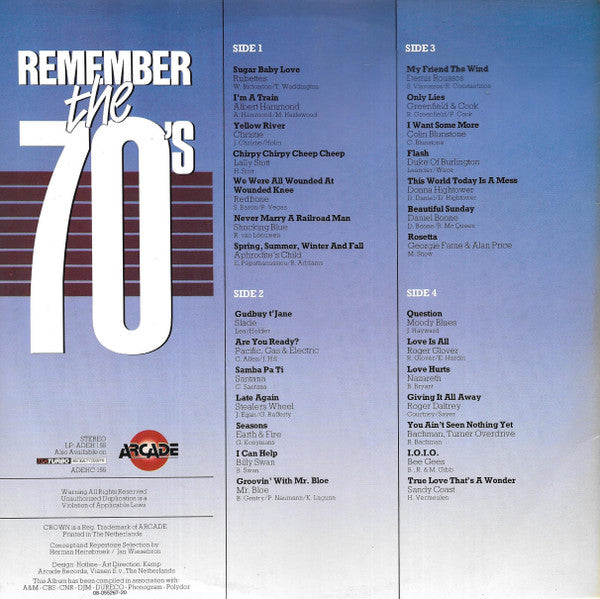 Various : Remember The 70's Volume 1 (2xLP, Comp, Gat)