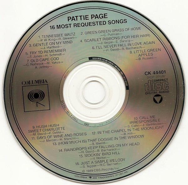 Patti Page : 16 Most Requested Songs (CD, Comp, RE, RM)