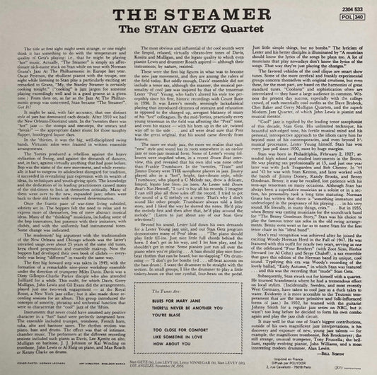 Stan Getz Quartet : The Steamer (LP, Album, RE)