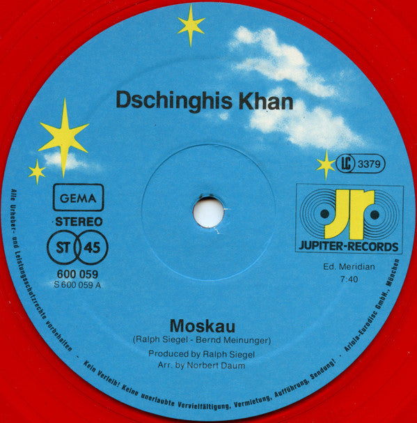 Dschinghis Khan : Moskau / Rocking Son Of Dschinghis Khan (12", Single, Red)