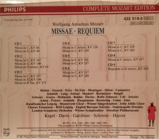 Wolfgang Amadeus Mozart : Missae, Requiem (9xCD, Comp, RE, Box)