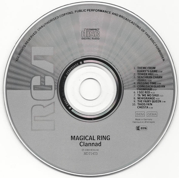 Clannad : Magical Ring (CD, Album, RE)