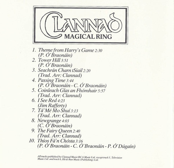 Clannad : Magical Ring (CD, Album, RE)