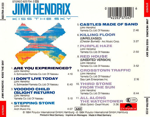 Jimi Hendrix : Kiss The Sky (CD, Comp)