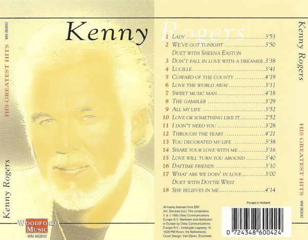 Kenny Rogers : His Greatest Hits (CD, Comp)